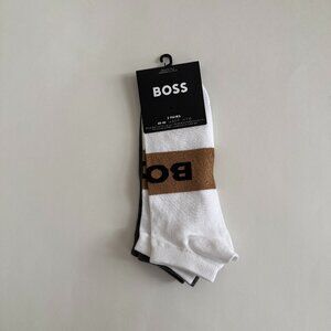 NWT Hugo Boss 2 Pack Men's Ankle Socks Made in Italy Cotton Blend Size 7-13